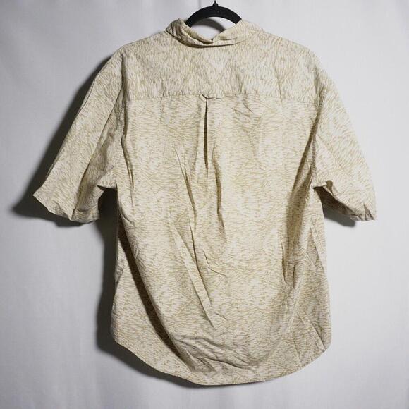 Columbia All Over Fish Print Button Up Shirt Shord Sleeve 90s Dad Gift Mens M‎ - Picture 3 of 4